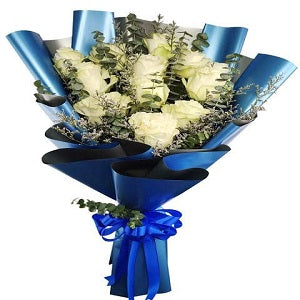 1 dz. White China Rose Bouquet