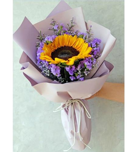 1 Stem Sunflowers Bouquet - Redflowersngifts.com