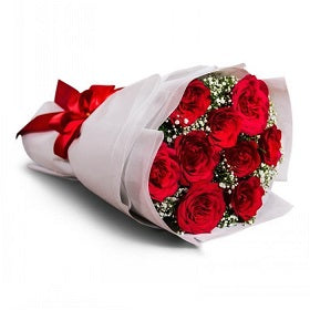 12 Red Roses Round Bouquet