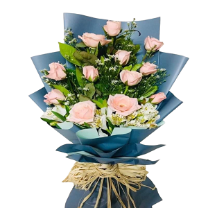 1 dz. Baby Pink Roses Bouquet