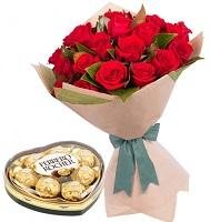 24 Red Roses & Chocolates - Redflowersngifts.com