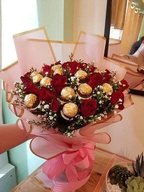 24 Red roses & 24 Chocolate Bouquet