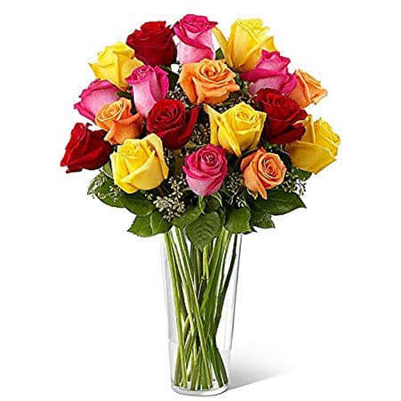 2 dz. Mixed Color Roses Vase