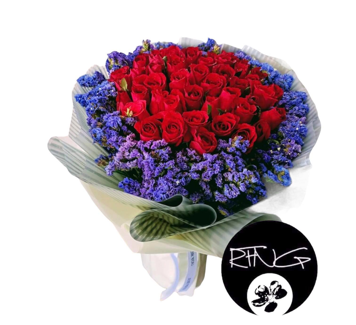3 Dz. Red Roses Round Bouquet – RedFlowersnGifts.com