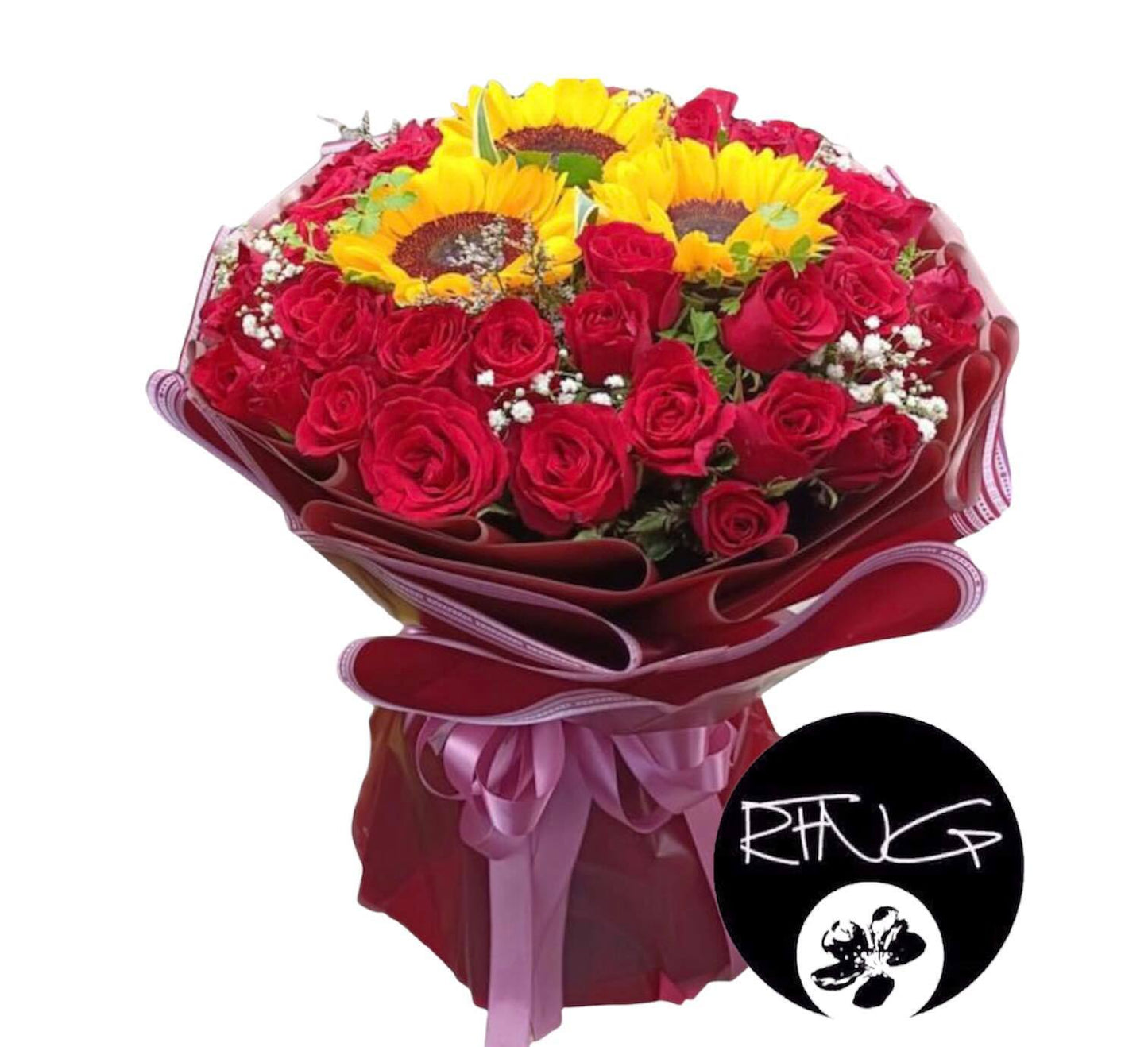 3 dz. Roses and Sunflowers - Redflowersngifts.com