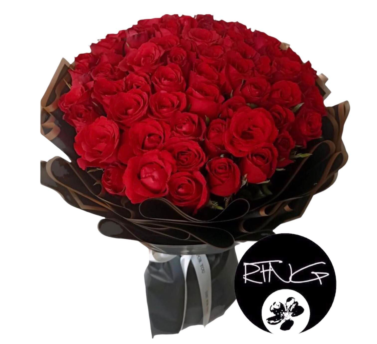 5 dz. Red Roses Round Bouquet - Redflowersngifts.com