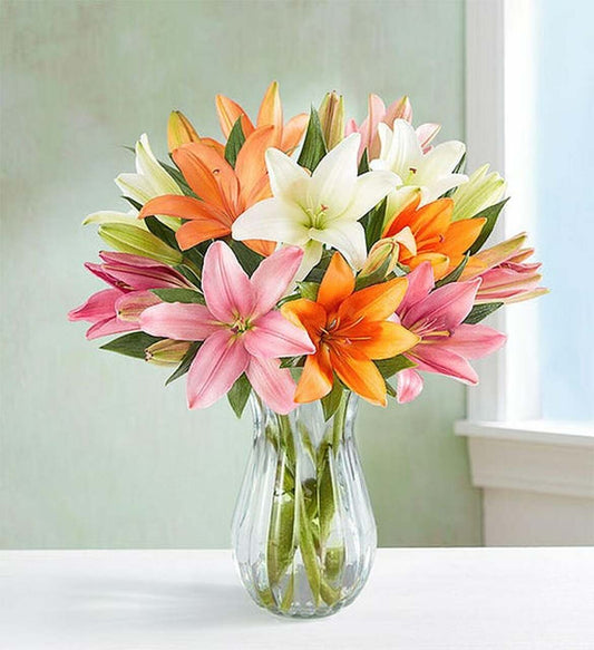 lilies vase 3 - Redflowersngifts.com