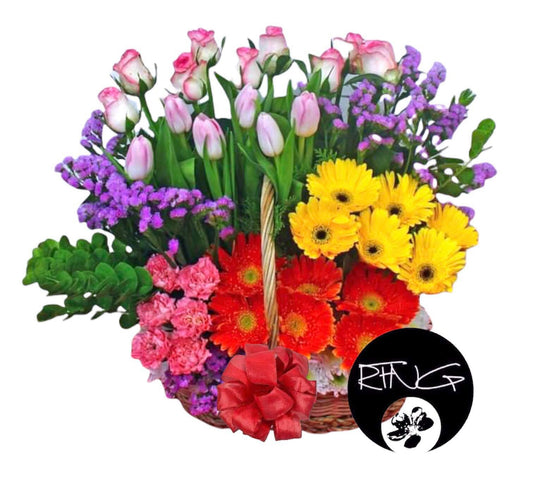 Mixed Flowers Basket - Redflowersngifts.com